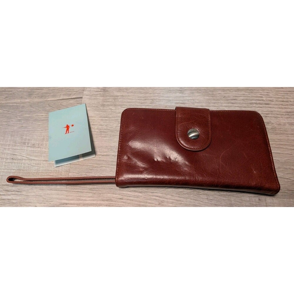 Hobo Leather Danette Continental Wallet Wristlet Glazed Red - Picture 8 of 12